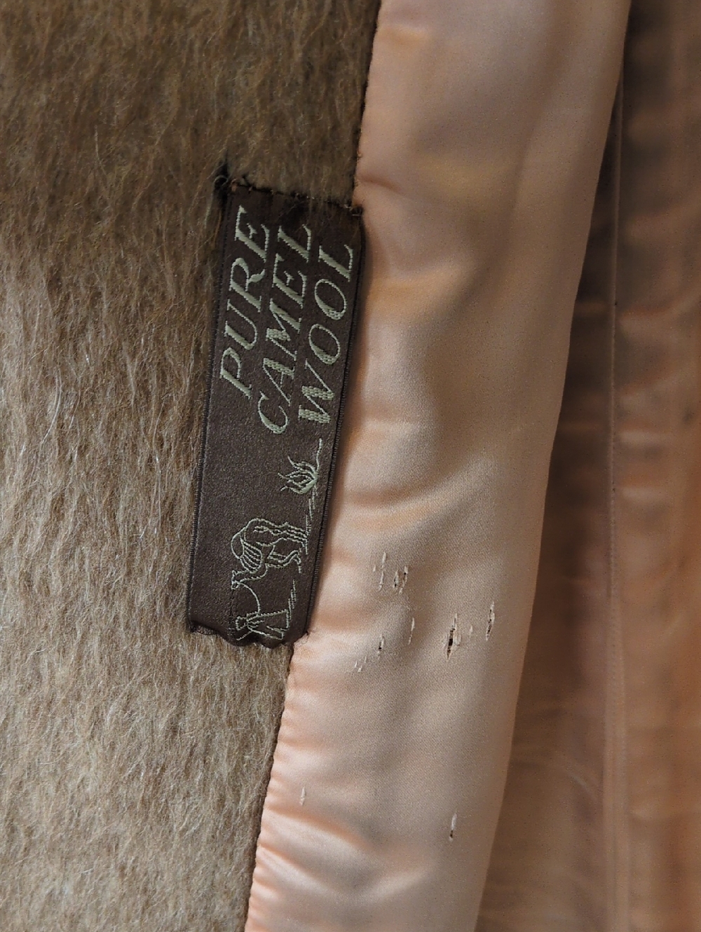 Vintage Women's Long Camel Wool Coat - Tan - Picture 4 of 9
